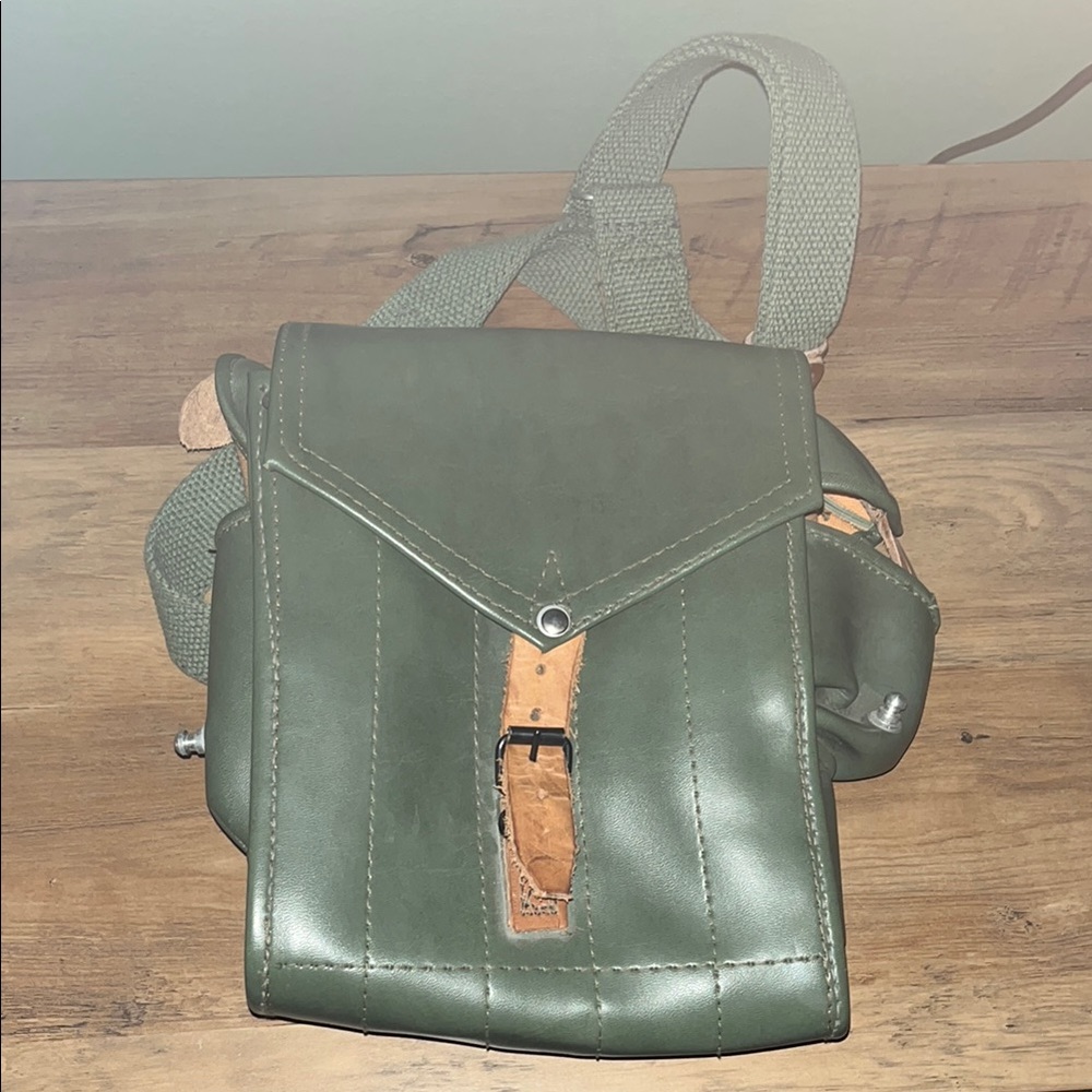 Green Leather Compound Tactical Bag